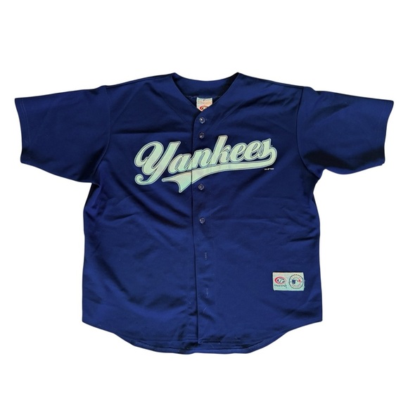 Genuine Merchandise Truefan Derek Jeter Yankees Jersey 2002 Blue Size XL  Button - Picture 2 of 10
